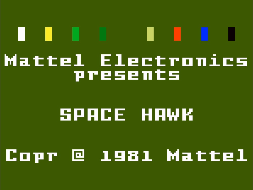 Title Screen of Space Hawk for Intellivision